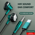 hone Mi Huawei iP music earbuds hands-free mm stereo karaoke in-ear wired Type-C earphones 3.5 earphones with microphone for small children.