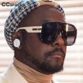 46503 Oversized One Lens Square Goggle Sunglasses Men Women Fashion Shades UV400 Vintage Glasses. 