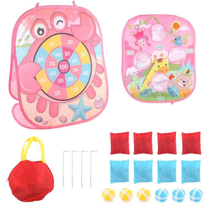 Sandbag Game Kit Sandbag Toss Game Kit for Outdoor Throwing Toys Pink B