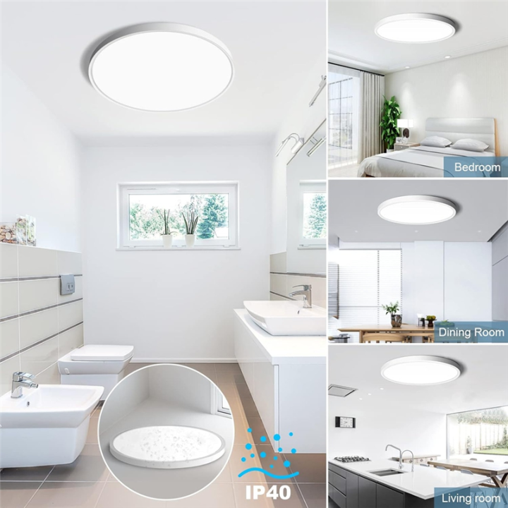 12%20Inch%20LED%20Flush%20Mount%20Ceiling%20Light%20Fixture%2024W%20Flat%20Modern%20Round%20Lighting%20Fixture%20for%20Kitchens,Stairwells,%20Bedrooms%20Easy%20Install%20Easy%20to%20Use%20A%20-%20Image%203