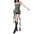 【Free Returns】 border European and American style 2024 summer new women's clothing slim fit street fashion suspender printed dress. 