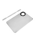 Makeup Mixing Palette Upgrad Stainless Steel Metal Mixing Tray with Spatula Artist Tool for Mixing Foundation Nail-Art.