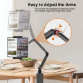 360° Rotating Long Arm Phone Tablet Holder Overhead Stand Desktop Bed Lazy Cantilever Bracket for Huawei Xiaomi iPhone ipad.