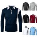 Men's Shirts Color Matching Fashion With Lapel Long Sleeve Shirt Two-color Splicing Shirts For Men Camisa Masculina Ropa Hombre. 