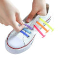 LSGS 16pcs/lot Silicone Shoelaces Elastic Shoe Laces Special No Tie Shoelace for Men Women Lacing Rubber Zapatillas.