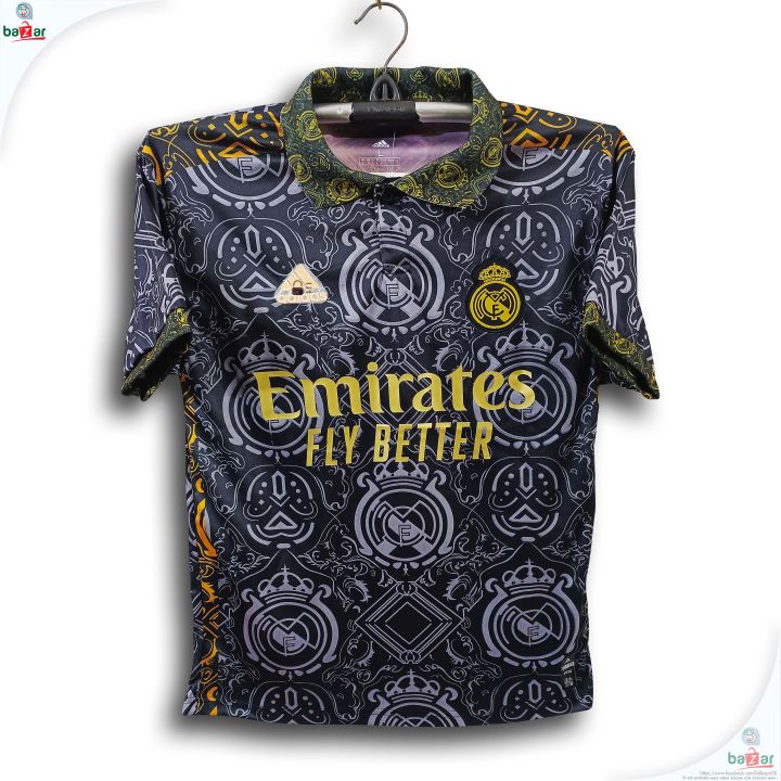 Real Madrid Thai Premium Football Jersey For Men - Half Sleeve Collar Polo Club T Shirt - Real Madrid Jersey 2026/27