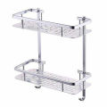 Premium 2 - Layer Bathroom Aluminum Shelf - Stainless Steel Construction - Compact Design (6 x 38 x 15 cm) - Brand New - Quick and Easy Installation - Lightweight (0.5kg).