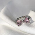 Crystal Bow Rings For Women Girls Romantic Zircon Bowknot Ring Opening Adjustable Finger Ring Fashion Jewelry Gifts Mzea. 