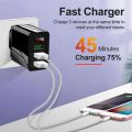 3a Usb Wall Charger Digital Display Quick Charging 3.0 Power Adapter Compatible For Iphone 13 12 Pro Max. 