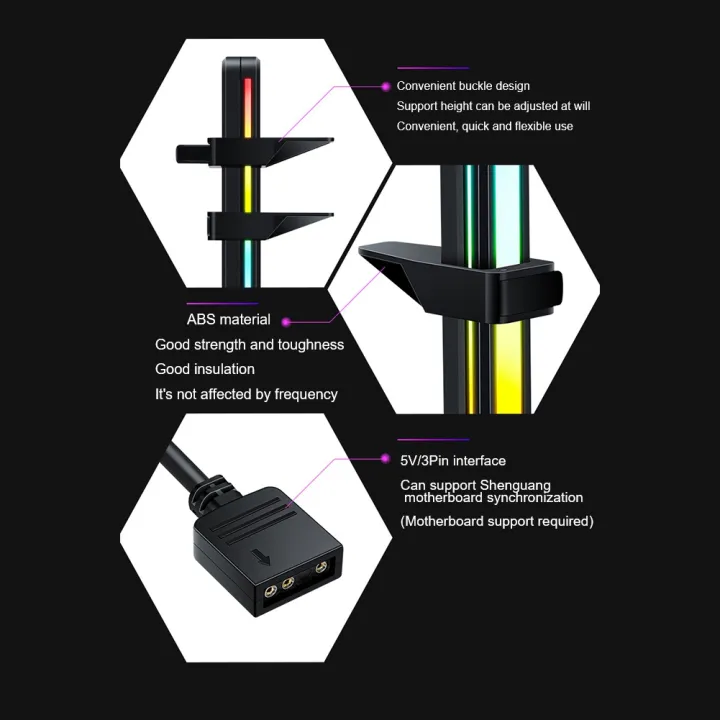 Graphics%20Card%20Bracket%20Anti-Bending%20Support%20Frame%20Support%203%20Pin%20ARGB%20Motherboard%20Light%20Synchronous%20Black%20-%20Image%207