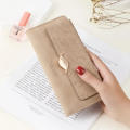 Design Retro Wallet Elegant Large Capacity Zipper Closure Long Wallet Buckle Detail Frosted Texture Women'S Clutch for Daily Use Evening Occasions Party Accessory Business Meetings Gift For Women.