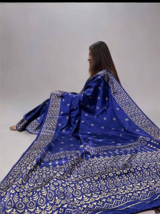 Elegant Style Original Japani Silk Bodhua Print Saree With Blouse Piece - Perfect & Suitable For Any Occasion