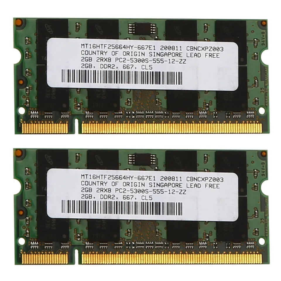 Sodimm Ddr2 4gb Kit RAM 4GB (2x2GB) DDR2 SODIMM Per Notebook - PC2-5300 667MHz, Compatibile Con Dell, HP E Altri Memoria Ddr2 Per Portatile Dell Hp - Foto 3