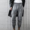 Men Knitted Trousers Pants Slim Fashion Male Ankle-Length Pants Drawstring Solid Color Pencil Autumn Winter Warm Woollen Trouser. 