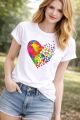 Fashion Tops Ladies Short Sleeve Casual Girl'S Print Cotton&Polyester New T-Shirt For Women - Tops For Girls.