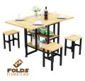 Folding Dining Table - Wooden and Steel. 