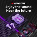 Original Monster XKT15 Wireless Bluetooth 5.3 Earphones TWS Gaming Headphones Hifi stereo Headset Long standby Sports Earbuds. 