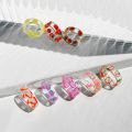 8 Style Transparent Colorful Fashion Resin Fruit Ring Set Sweet Temperament Acrylic Rings for Women Party Jewelry Friends Gift.