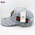 White half Net GG Metal Logo Premium Imported Cap. 