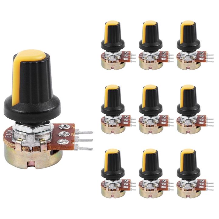 TWEXQNY 10Pcs 10K OHM 3 Terminal Linear Taper Rotary Audio B Type ...