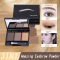 3 Color Eyebrow Powder Palette Cosmetic Brand Eye Brow Enhancer Professional Waterproof Makeup Eye Shadow With Brush Mirror Box. 