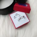 Valentine Couple Rings (Grade-1 Quality) for Men and Women with Box(Silver M-101)- 2 Pieces.