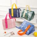 Portable Lunch Bag PU Waterproof Thermal Insulated Lunch Box Bento Pouch Dinner Insulation Bag Student Thickened Cute Lunch Bag. 