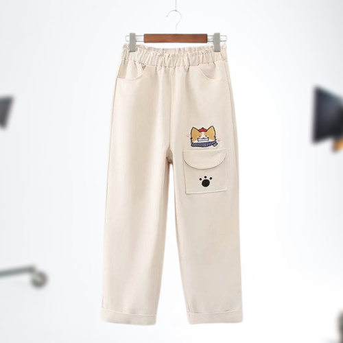 Autumn%20New%20Girls'%20High%20Waist%20Cat%20Printed%20Pocket%20Trousers%20-%20Image%208