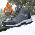 【selevn roind】 Brand Men Winter Snow Boots Waterproof Leather Sneakers Plush Warm High Top Men's Boots Outdoor Male Hiking Boot Shoe Size 39-47.