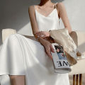 Summer Satin Sling Long Dress Womens Faux Silk V Neck Evening Paty Female Sleeveless Elegant Backless Dresses Shapewear.