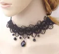 Gothic Lace Choker Clavicle Chain Women's Choker Simple Necklace Black Punk Accessories Choker Neck Strap.