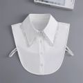 (New)White Lapel Collar Vintage Detachable shirt Collar for Women Bloue weater Fale Collar Lapel Top Neckwear Tie Acceory.
