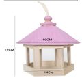 Wooden Bird Feeder Bird House with Roof Garden Decoration of Hexagon Shape Bird Nest Home Decoration, Yard Decoration, Large Capacity Wild Bird Feed Dispenser.
