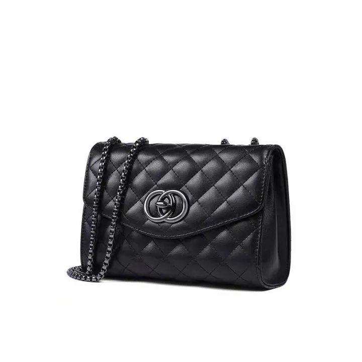 Bag%20Women's%202022%20New%20Fashion%20Lingge%20Chain%20Bag%20Versatile%20Little%20Fragrance%20One%20Shoulder%20Crossbody%20Bag%20Soft%20Leather%20Handbag%20Bag%20-%20Image%205