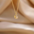 Exquisite Crystal Necklace Gold Metal Clavicle Chain Elegant Women. 