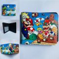 Super Mario Bros Short Wallet PU Material Half Fold Leather Card Holder Coin Purse. 