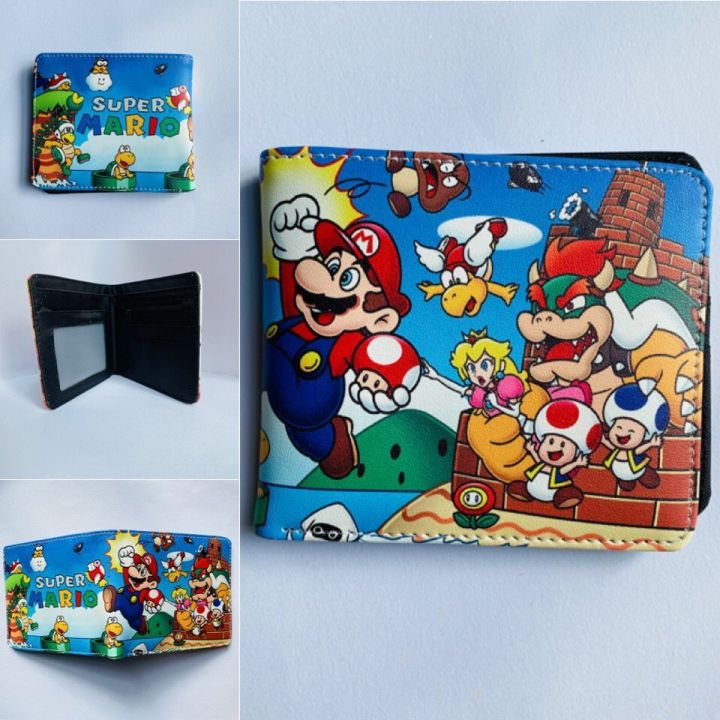 Super Mario Bros Short Wallet PU Material Half Fold Leather Card Holder Coin Purse