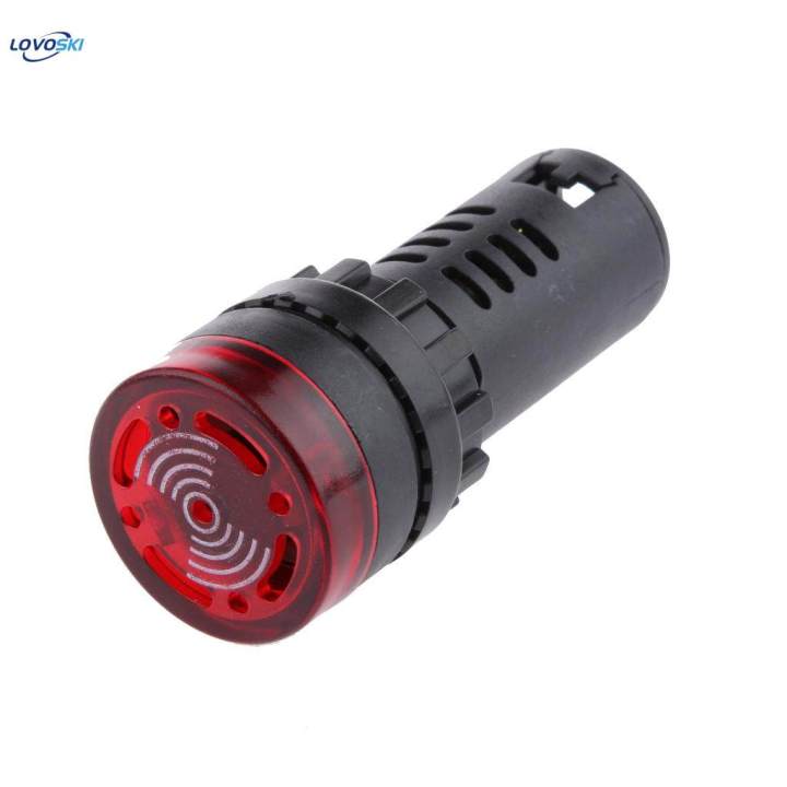 3xLED Flash Alarm Indicator Signal Lamp with Buzzer AD16-22SM 24V Red