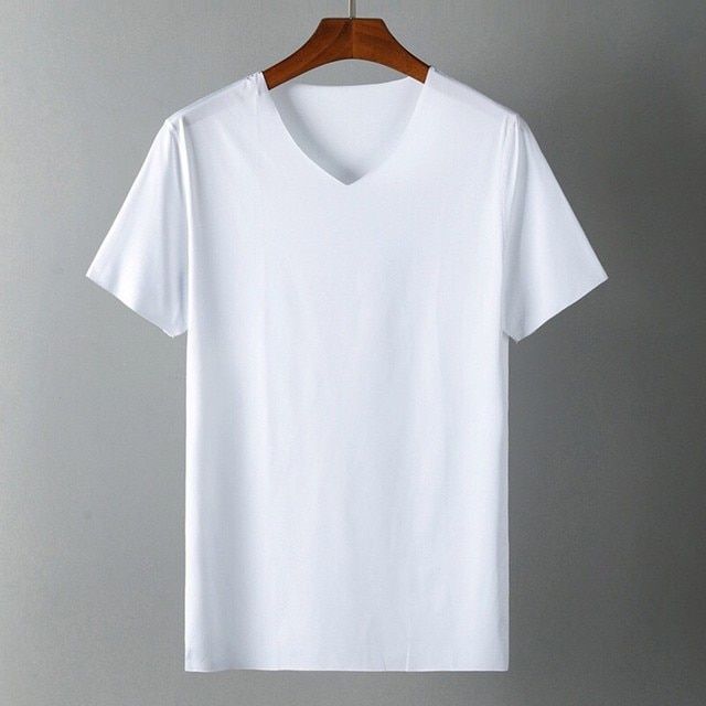 2021%20Men's%20T-shirt%20Japan%20Short%20Sleeve%20Male%20Ice%20Silk%20Trackless%20T-shirt%20V-neck%20Slim%20Summer%20Pure%20Colors%20Clothing%20T%20Shirts%20Tops%20Tee%20-%20Image%202