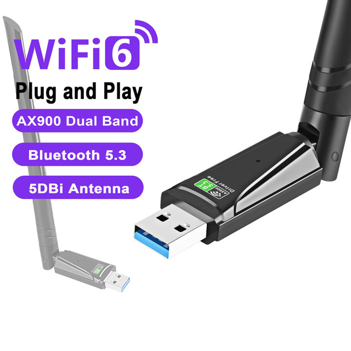 AX900 USB WiFi 6 Bluetooth 5.3 Adapter 2in1 Dongle Dual Band 2.4G 5GHz USB WiFi Network Wireless Wlan Receiver DRIVER FREE