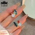 Carat Women Earrings Enamel Oil Painting Butterfly Earrings. 