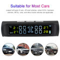 Tyre Pressure Monitoring System Universal Solar TPMS Car Accessories Digital LCD Display with 4 External Sensors. 