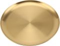 12 Inch Large Brassl Plate, 30cm Round Dinner Pitoler Plates, Metal Salad Steak Plates Reusable Dinner Dish for Eating Serving Camping Outdoor BBQ Home Kitchen, Frosted Gold. 
