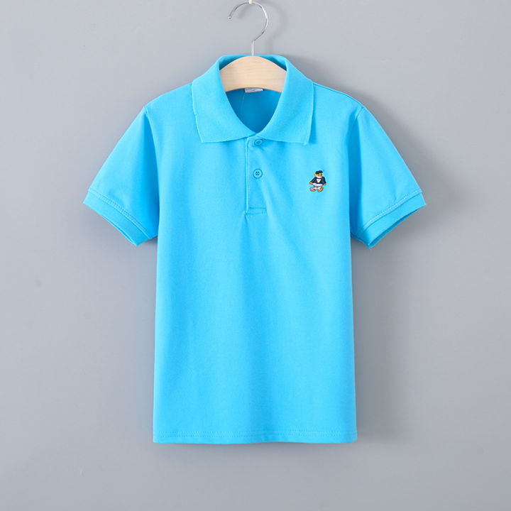 Kids Summer Tops Tees 3-14Years Years Old Kids Boys T-Shirts Cotton Short Sleeve solid color T-shirt Children Polo T Shirts