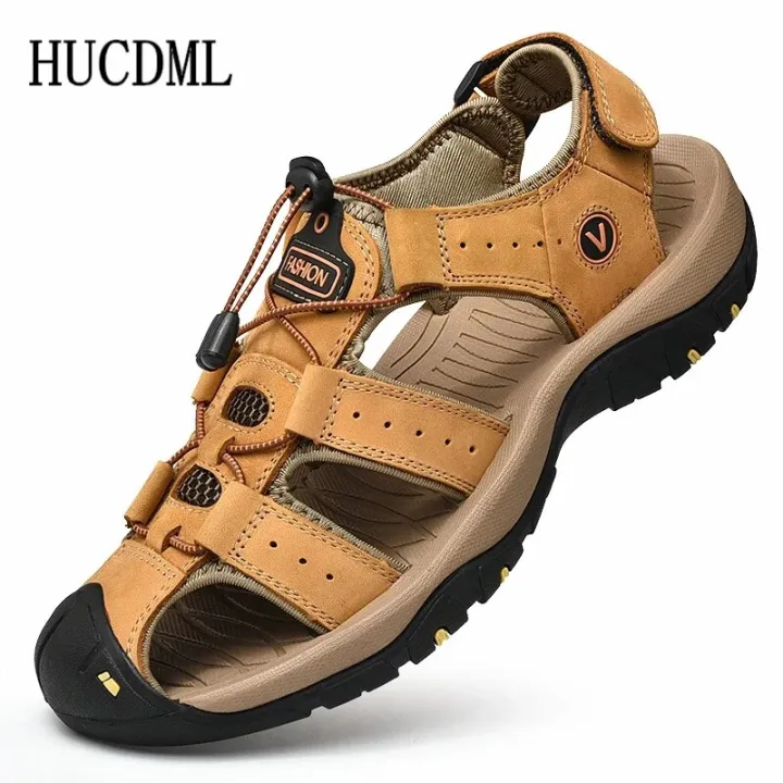 Men's%20Sandals%20Summer%20Anti-collision%20Toe%20Outdoor%20Walking%20Treking%20Casual%20Shoes%20Leather%20Hiking%20Men%20Slippers%20Beach%20Wading%20Shoes%20-%20Image%202