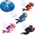 Blue Fat Man Aquarium Decoration Resin Floating Diver Fish Tank Ornaments Plants Decor Cute Camera Oxygen Cartoon Character Ball. 