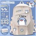 Japanese fat shark schoolbag, student junior high school women, large capacity backpack, male creative funny emoji, personality backpack. 
