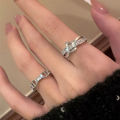 2PCS Letter D Adjustable Silver Color Ring Niche High-end Personality Light Luxury Open Index Finger Rings Fashion Women Jewelry Watty Store. 