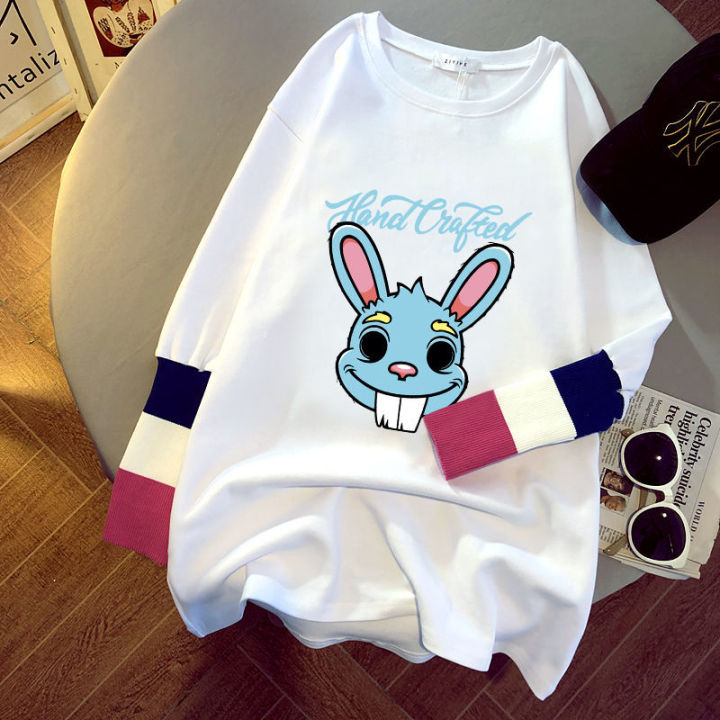 Couple Stitching Fake Two-Piece Mid-Length Long SleeveTWomen's T-shirt2023Spring and Autumn New Korean Style Loose Bottoming Shirt Top