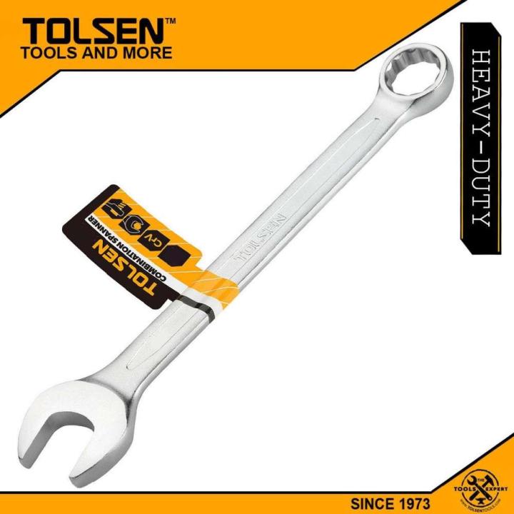 Tolsen 15mm Combination Spanner Wrench Cr-V Chrome plated, stain finish  15023